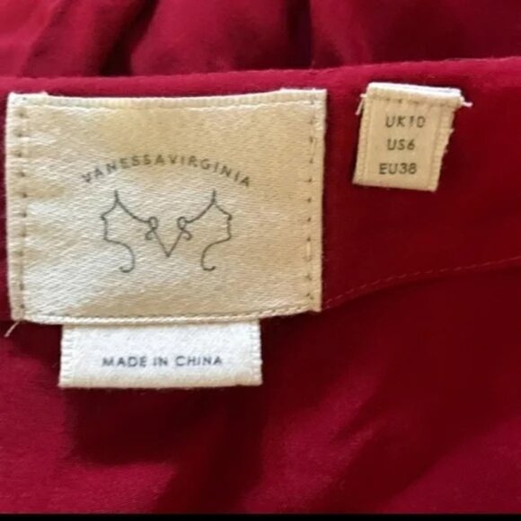 Anthropologie Vanessa Virginia Red Button Down Tunic - Picture 4 of 7